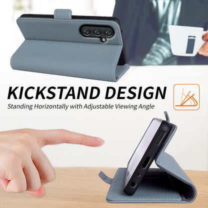 For Samsung Galaxy M13 4G Fully Wrapped Genuine Cow Leather Wallet Stand Cover Phone Flip Case