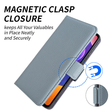 For Samsung Galaxy M13 4G Fully Wrapped Genuine Cow Leather Wallet Stand Cover Phone Flip Case