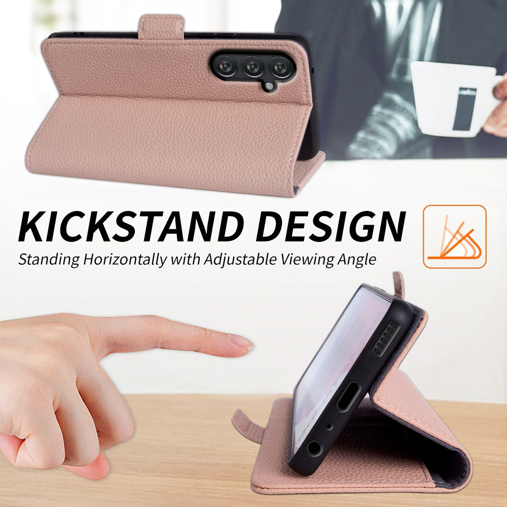 For Samsung Galaxy M13 4G Fully Wrapped Genuine Cow Leather Wallet Stand Cover Phone Flip Case