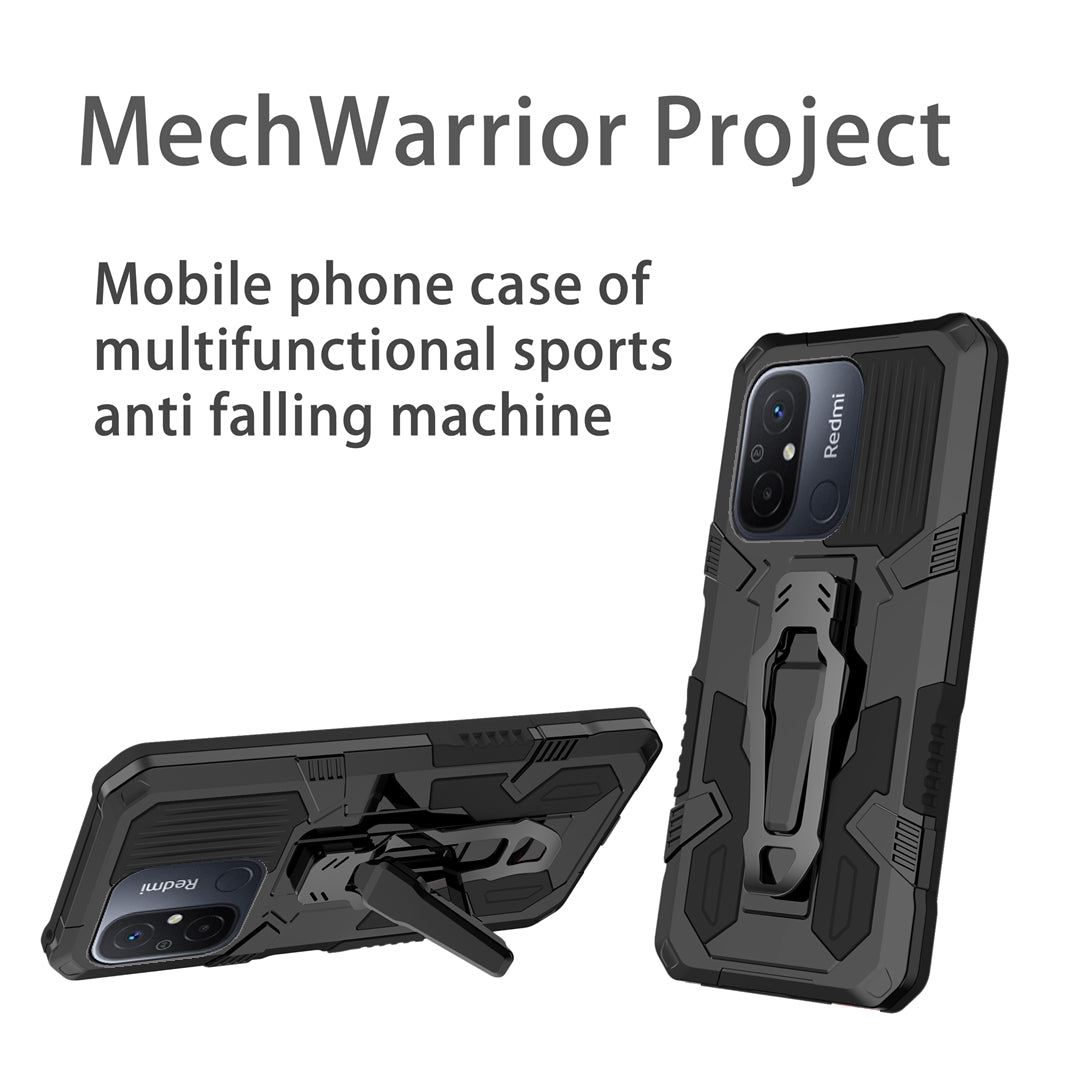 MechWarrior Project Phone Case for Xiaomi Redmi 12C 4G Kickstand Belt Clip TPU+PC Back Cover
