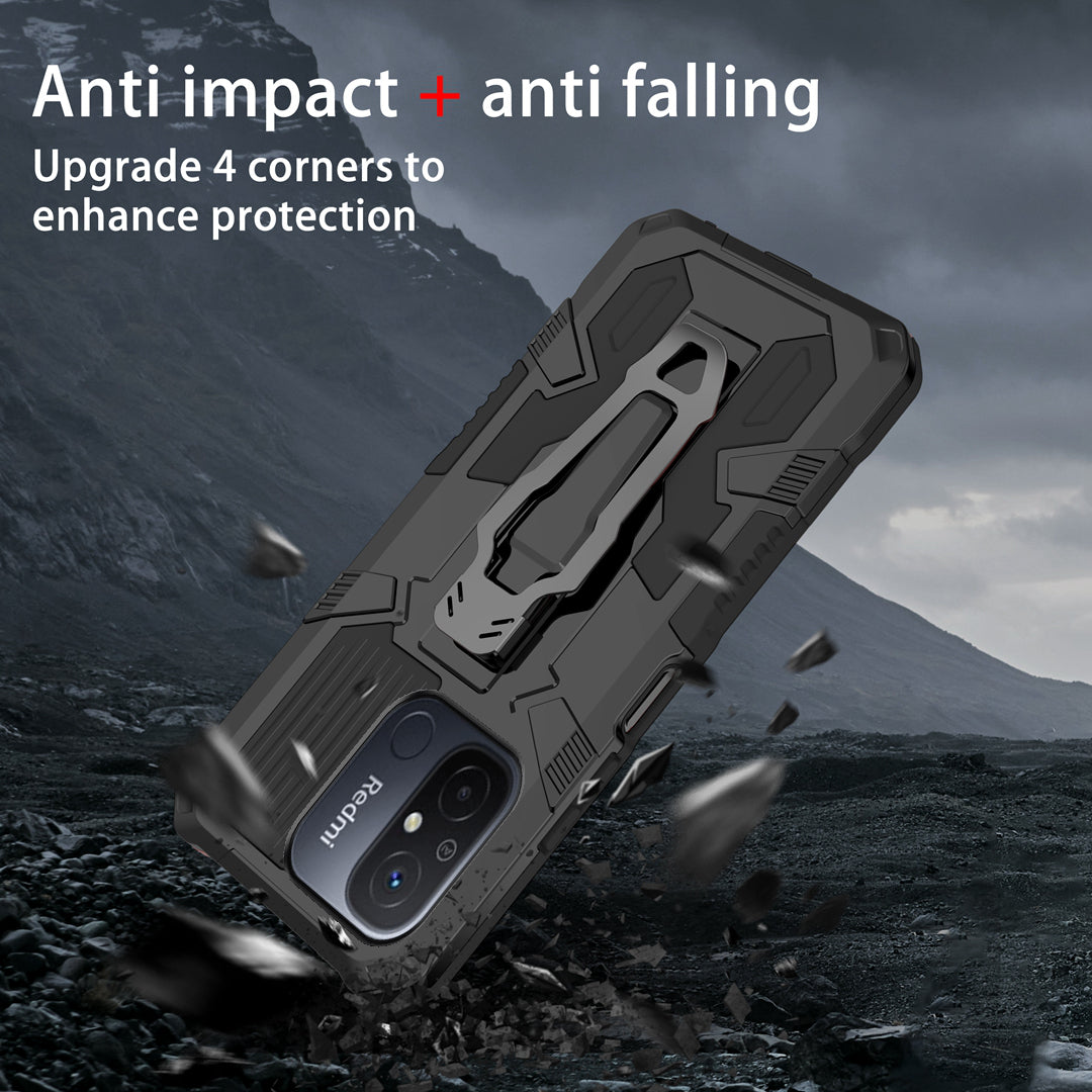 MechWarrior Project Phone Case for Xiaomi Redmi 12C 4G Kickstand Belt Clip TPU+PC Back Cover