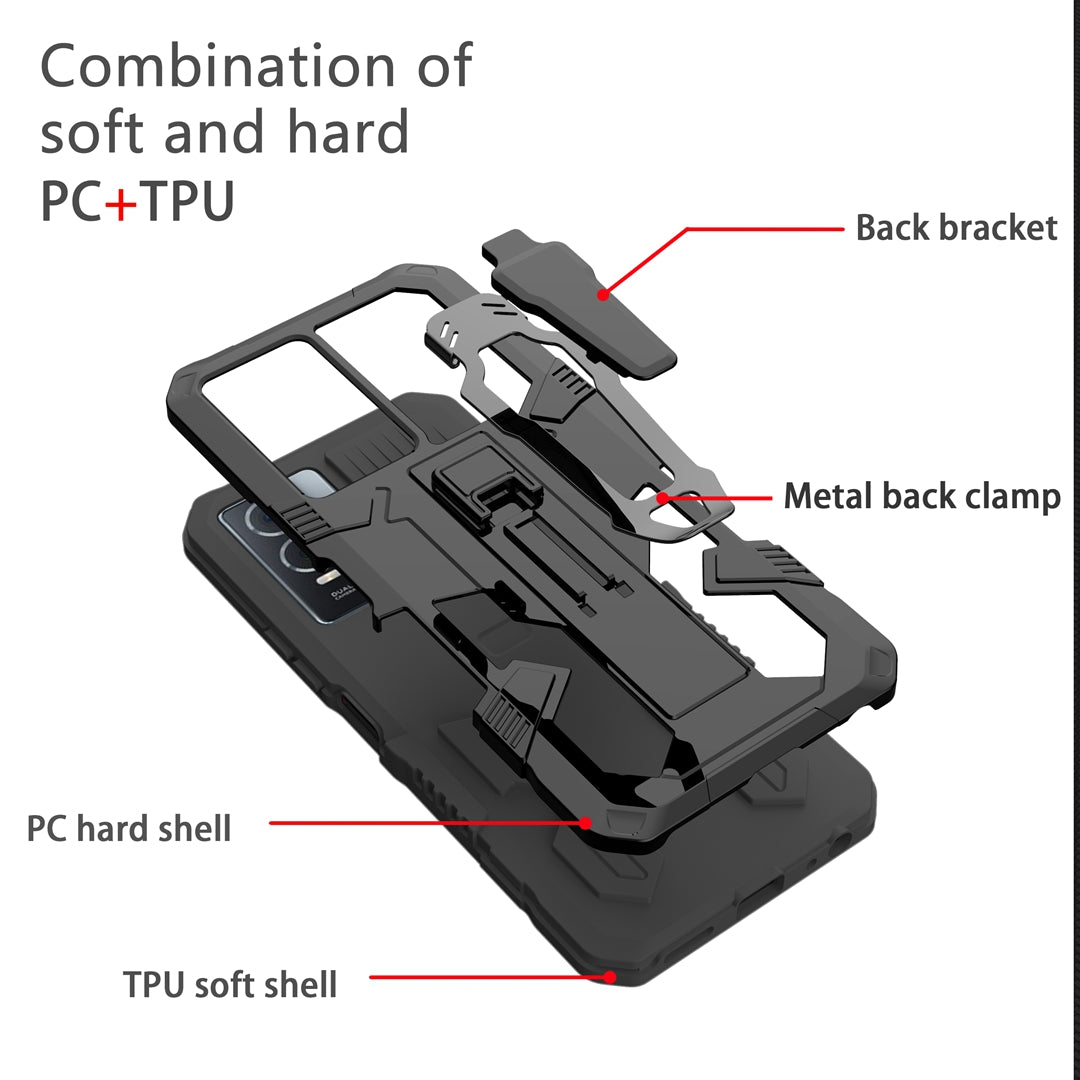 MechWarrior Project Phone Case for Xiaomi Redmi 12C 4G Kickstand Belt Clip TPU+PC Back Cover