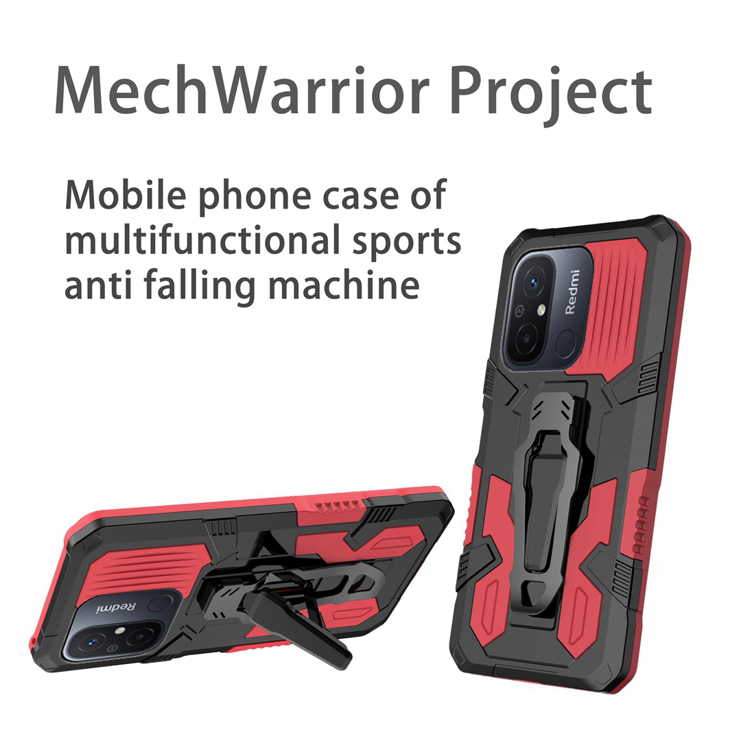MechWarrior Project Phone Case for Xiaomi Redmi 12C 4G Kickstand Belt Clip TPU+PC Back Cover
