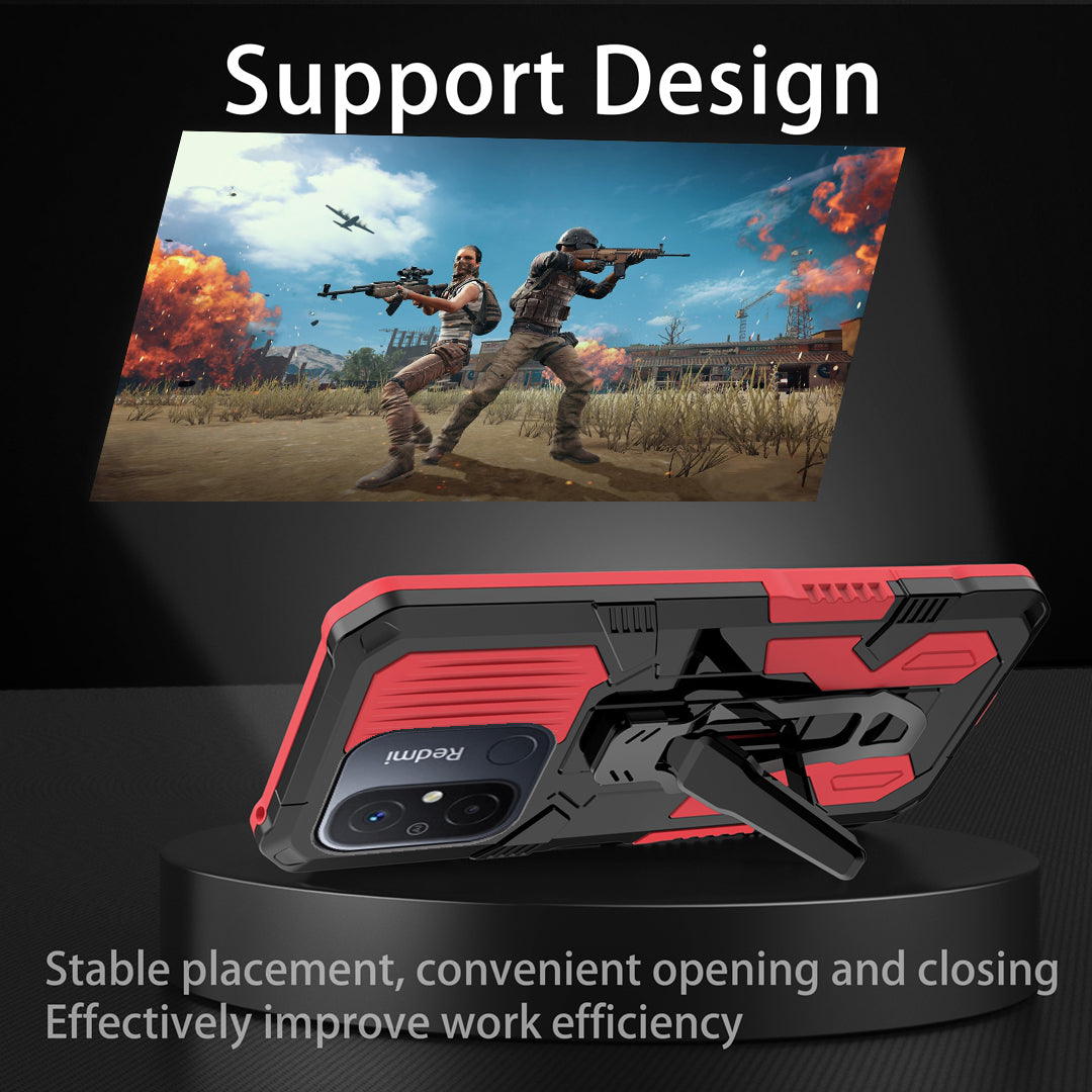 MechWarrior Project Phone Case for Xiaomi Redmi 12C 4G Kickstand Belt Clip TPU+PC Back Cover