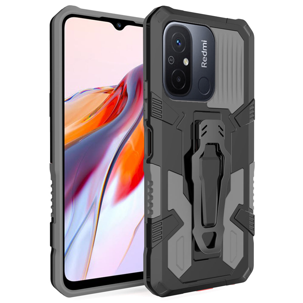 MechWarrior Project Phone Case for Xiaomi Redmi 12C 4G Kickstand Belt Clip TPU+PC Back Cover