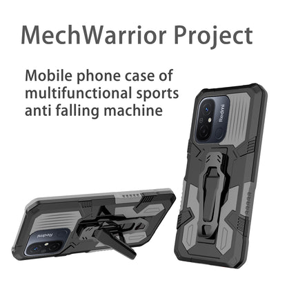 MechWarrior Project Phone Case for Xiaomi Redmi 12C 4G Kickstand Belt Clip TPU+PC Back Cover