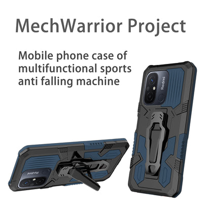 MechWarrior Project Phone Case for Xiaomi Redmi 12C 4G Kickstand Belt Clip TPU+PC Back Cover