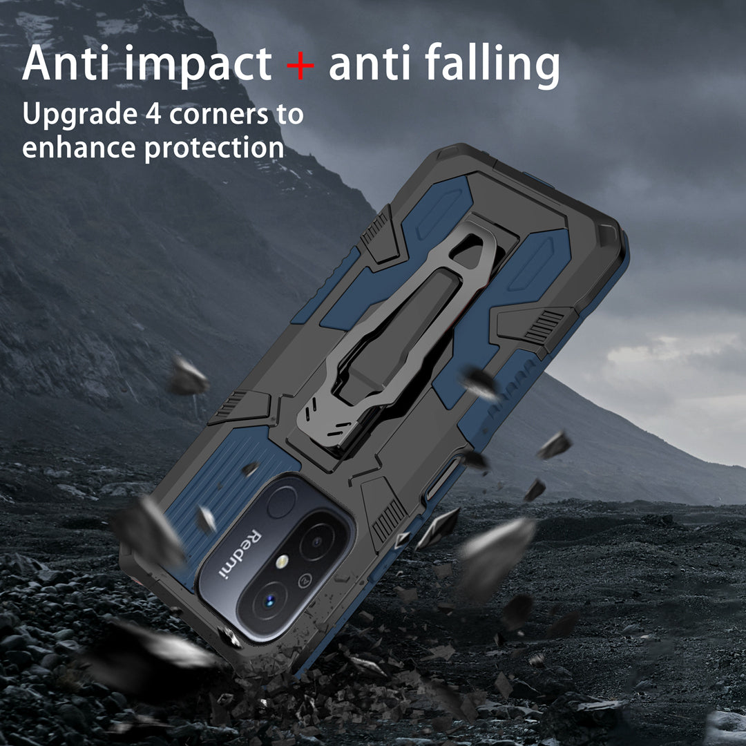 MechWarrior Project Phone Case for Xiaomi Redmi 12C 4G Kickstand Belt Clip TPU+PC Back Cover