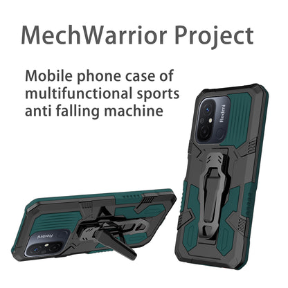 MechWarrior Project Phone Case for Xiaomi Redmi 12C 4G Kickstand Belt Clip TPU+PC Back Cover