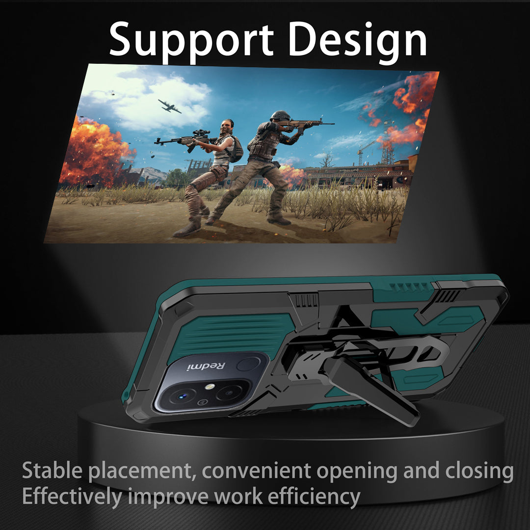MechWarrior Project Phone Case for Xiaomi Redmi 12C 4G Kickstand Belt Clip TPU+PC Back Cover