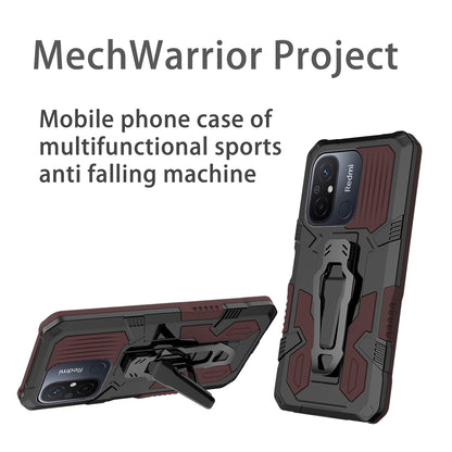MechWarrior Project Phone Case for Xiaomi Redmi 12C 4G Kickstand Belt Clip TPU+PC Back Cover
