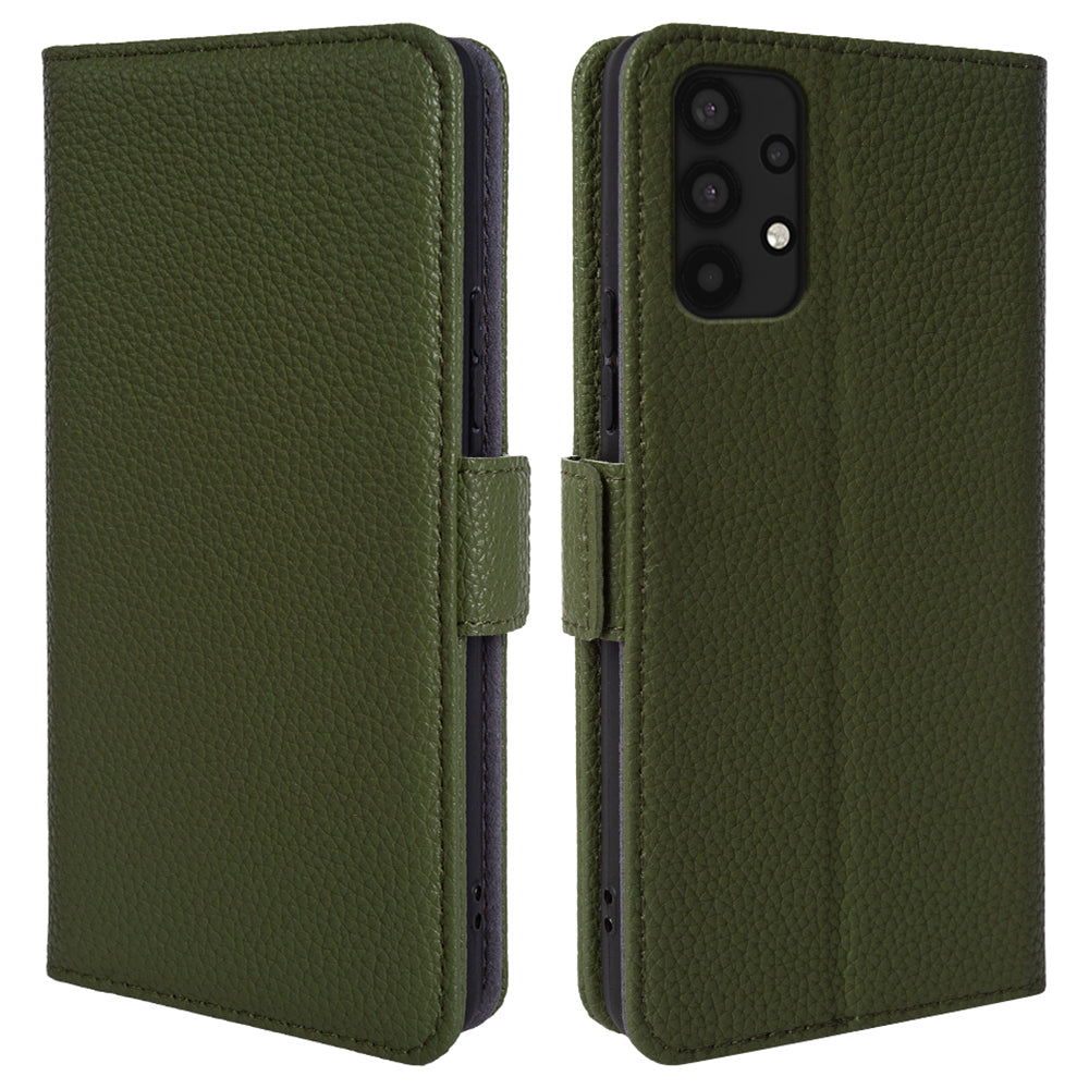 For Samsung Galaxy A32 4G (EU Version) Genuine Cow Leather Wallet Stand Cover Phone Protector Flip Case