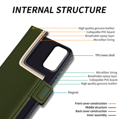 For Samsung Galaxy A32 4G (EU Version) Genuine Cow Leather Wallet Stand Cover Phone Protector Flip Case