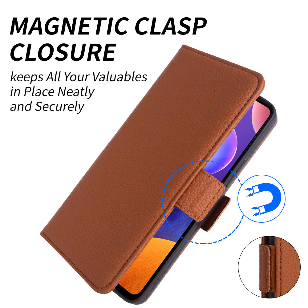For Samsung Galaxy A32 4G (EU Version) Genuine Cow Leather Wallet Stand Cover Phone Protector Flip Case