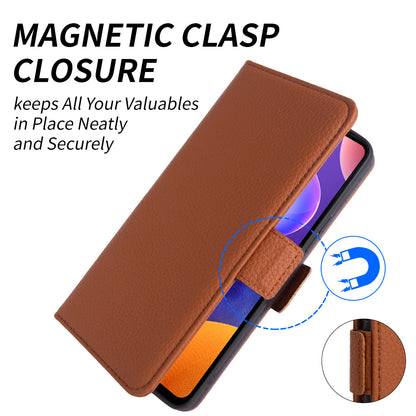 For Samsung Galaxy A32 4G (EU Version) Genuine Cow Leather Wallet Stand Cover Phone Protector Flip Case