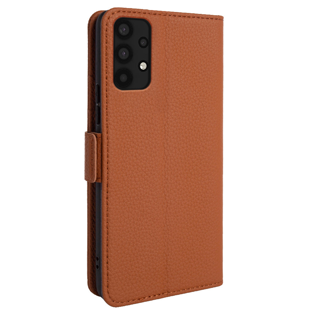 For Samsung Galaxy A32 4G (EU Version) Genuine Cow Leather Wallet Stand Cover Phone Protector Flip Case