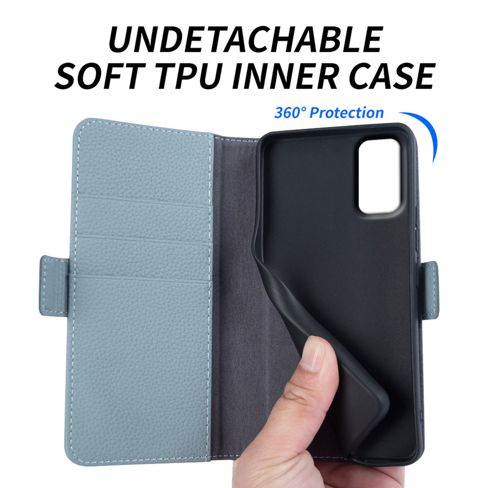 For Samsung Galaxy A32 4G (EU Version) Genuine Cow Leather Wallet Stand Cover Phone Protector Flip Case