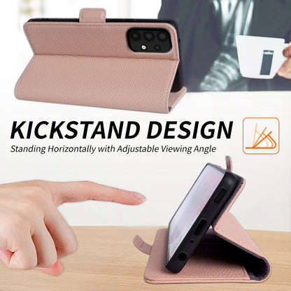 For Samsung Galaxy A32 4G (EU Version) Genuine Cow Leather Wallet Stand Cover Phone Protector Flip Case