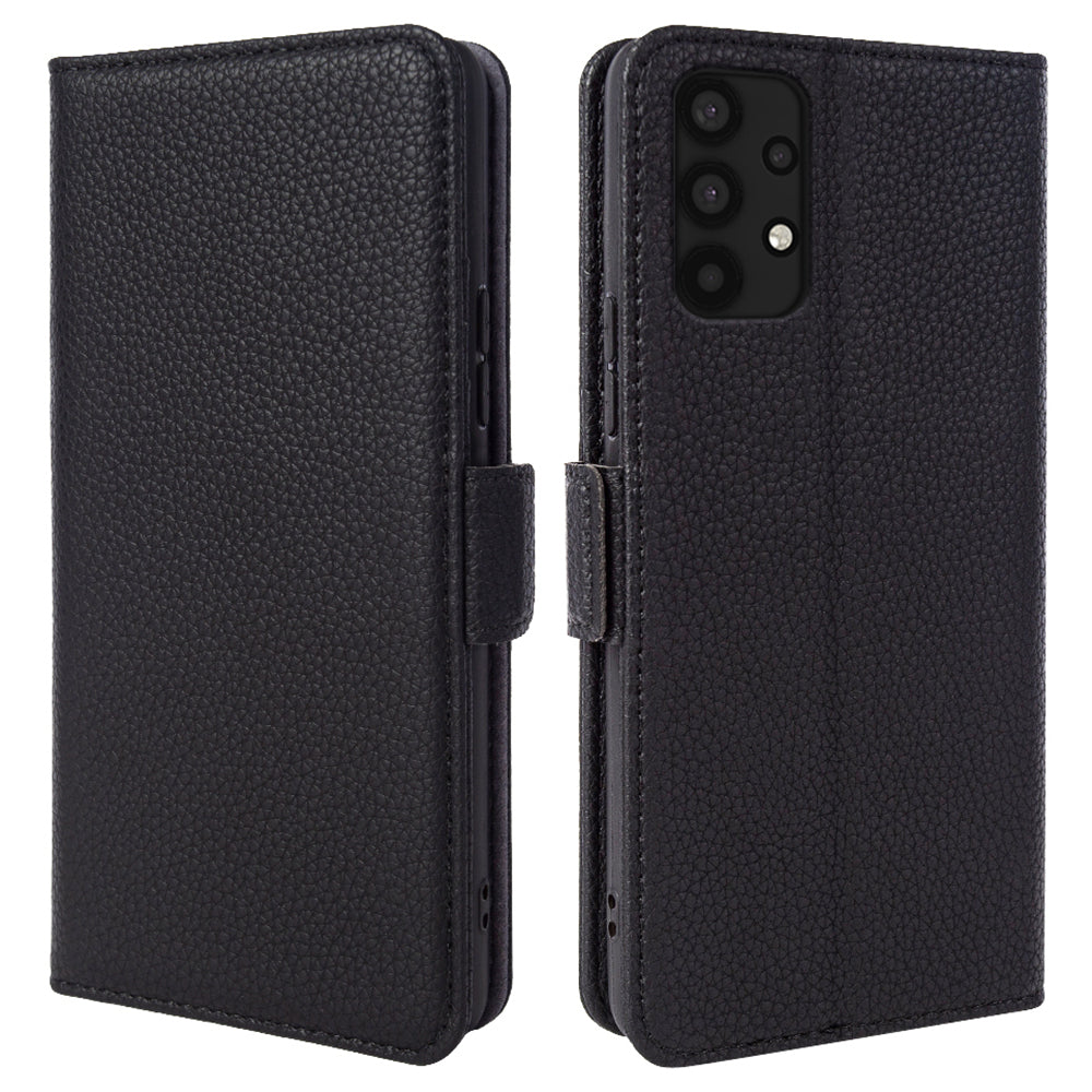 For Samsung Galaxy A32 4G (EU Version) Genuine Cow Leather Wallet Stand Cover Phone Protector Flip Case