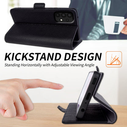 For Samsung Galaxy A32 4G (EU Version) Genuine Cow Leather Wallet Stand Cover Phone Protector Flip Case