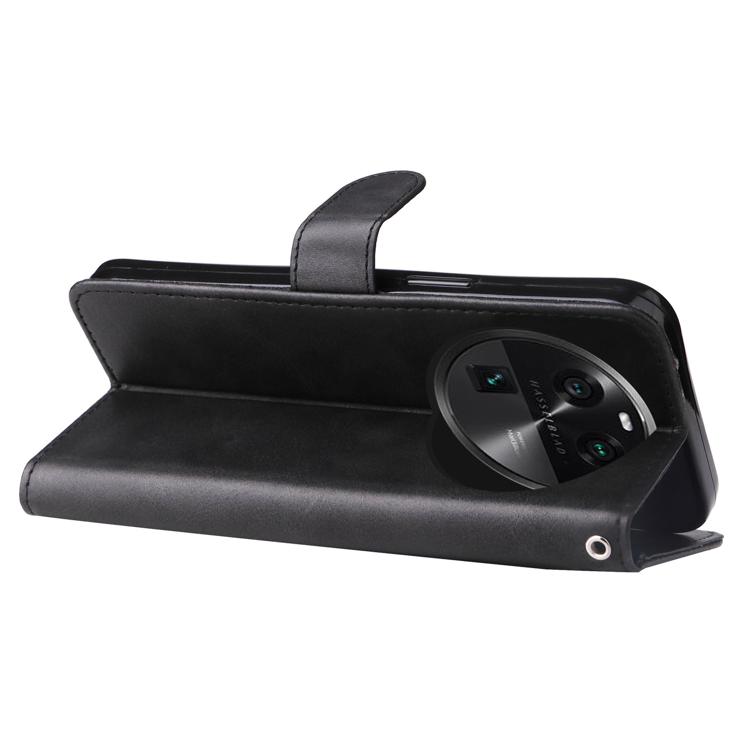 Phone Case for Oppo Find X6 , Calf Texture Zipper Pocket Stand Shell Drop-proof Wallet PU Leather Cover