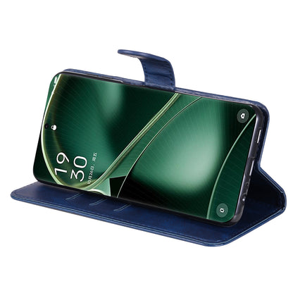 Phone Case for Oppo Find X6 , Calf Texture Zipper Pocket Stand Shell Drop-proof Wallet PU Leather Cover