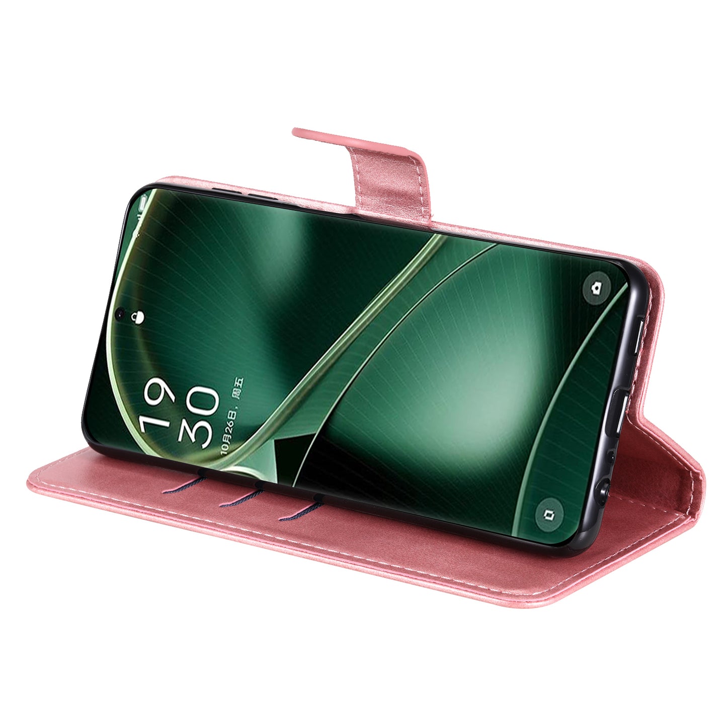For Oppo Find X6 Pro Zipper Pocket Phone Case Stand Shell Calf Texture Anti-Scratch Wallet Cover