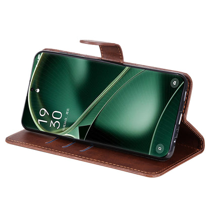 For Oppo Find X6 Pro Zipper Pocket Phone Case Stand Shell Calf Texture Anti-Scratch Wallet Cover