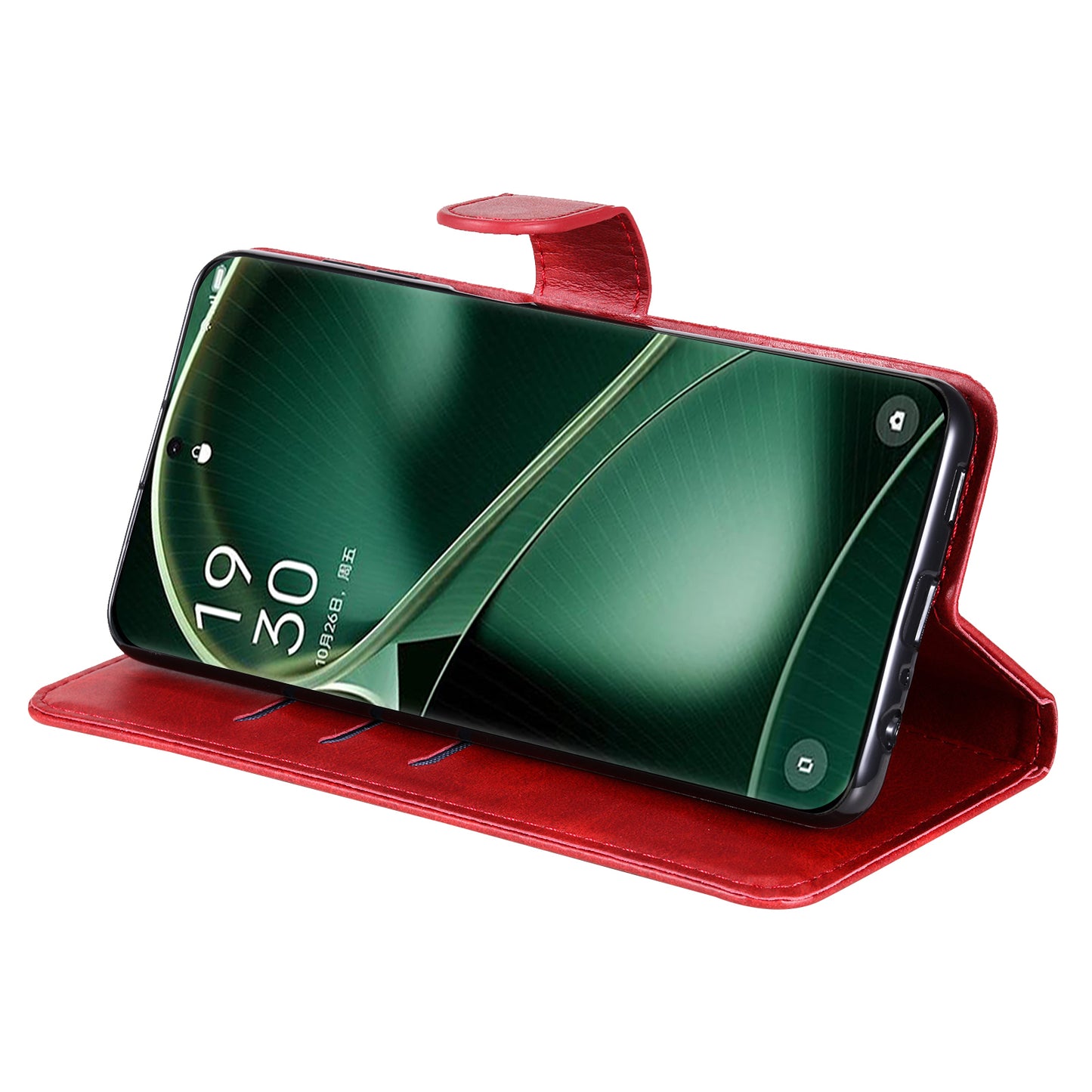 For Oppo Find X6 Pro Zipper Pocket Phone Case Stand Shell Calf Texture Anti-Scratch Wallet Cover