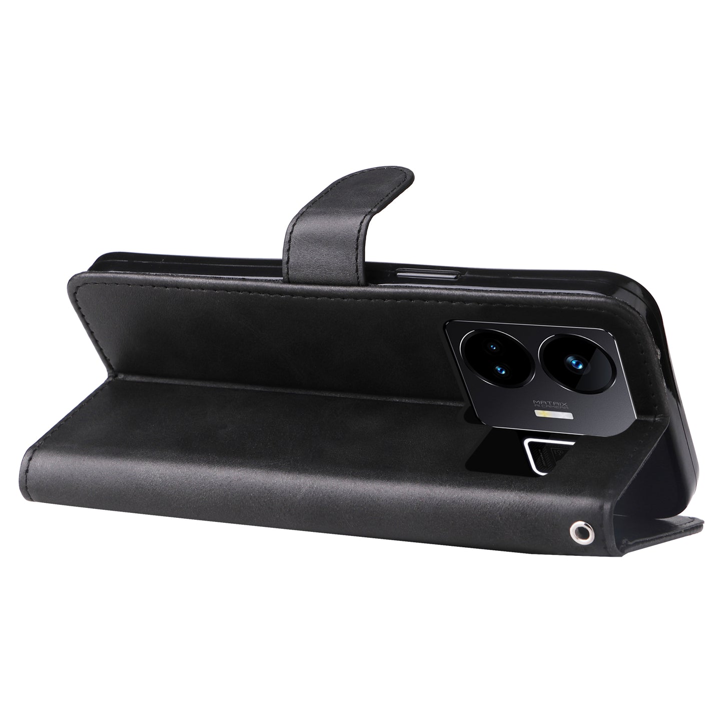 For Realme GT Neo 5 5G / GT3 5G PU Leather Phone Case Calf Texture Zipper Pocket Stand Shell Wallet Phone Cover