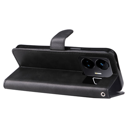 For Realme GT Neo 5 5G / GT3 5G PU Leather Phone Case Calf Texture Zipper Pocket Stand Shell Wallet Phone Cover