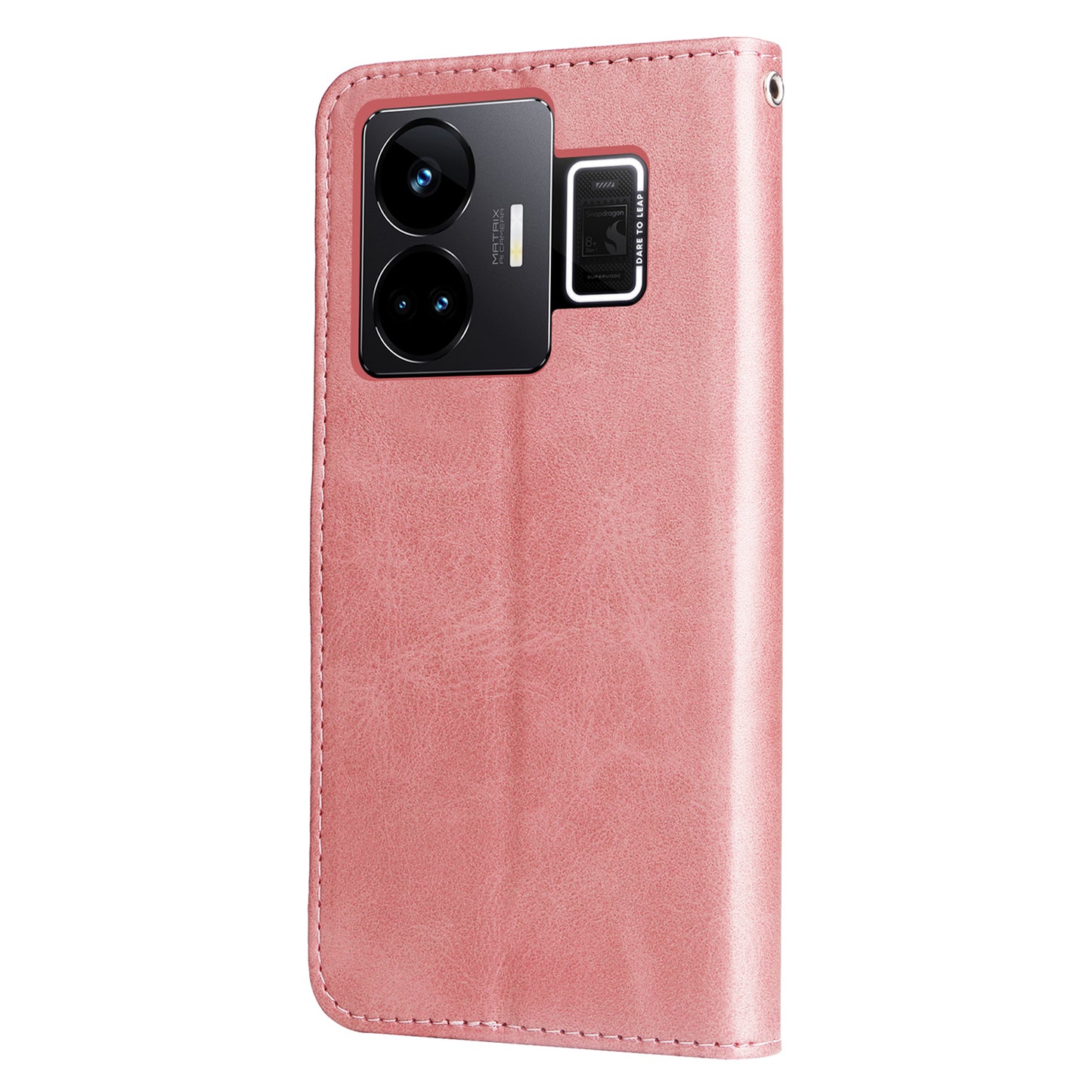 For Realme GT Neo 5 5G / GT3 5G PU Leather Phone Case Calf Texture Zipper Pocket Stand Shell Wallet Phone Cover