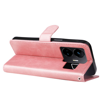 For Realme GT Neo 5 5G / GT3 5G PU Leather Phone Case Calf Texture Zipper Pocket Stand Shell Wallet Phone Cover