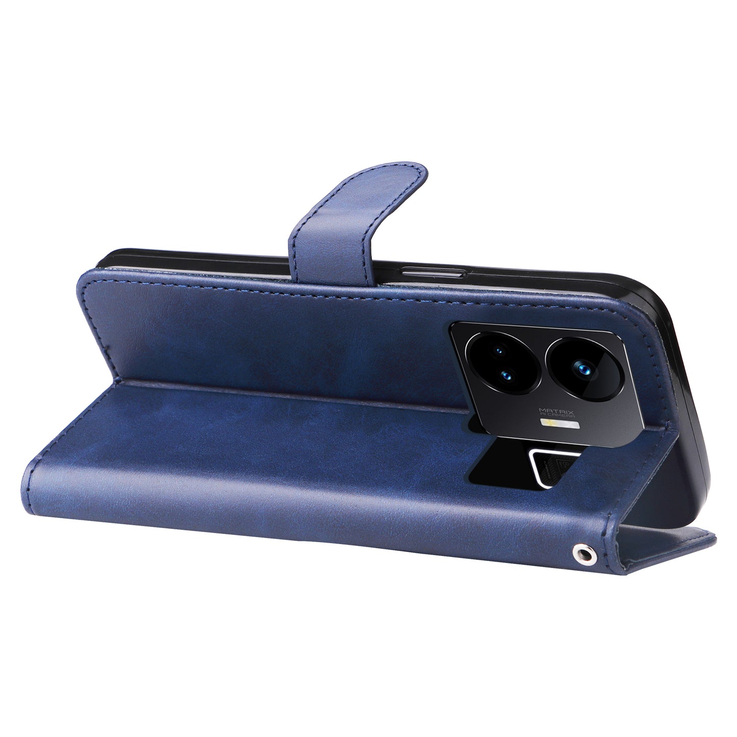 For Realme GT Neo 5 5G / GT3 5G PU Leather Phone Case Calf Texture Zipper Pocket Stand Shell Wallet Phone Cover