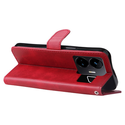 For Realme GT Neo 5 5G / GT3 5G PU Leather Phone Case Calf Texture Zipper Pocket Stand Shell Wallet Phone Cover