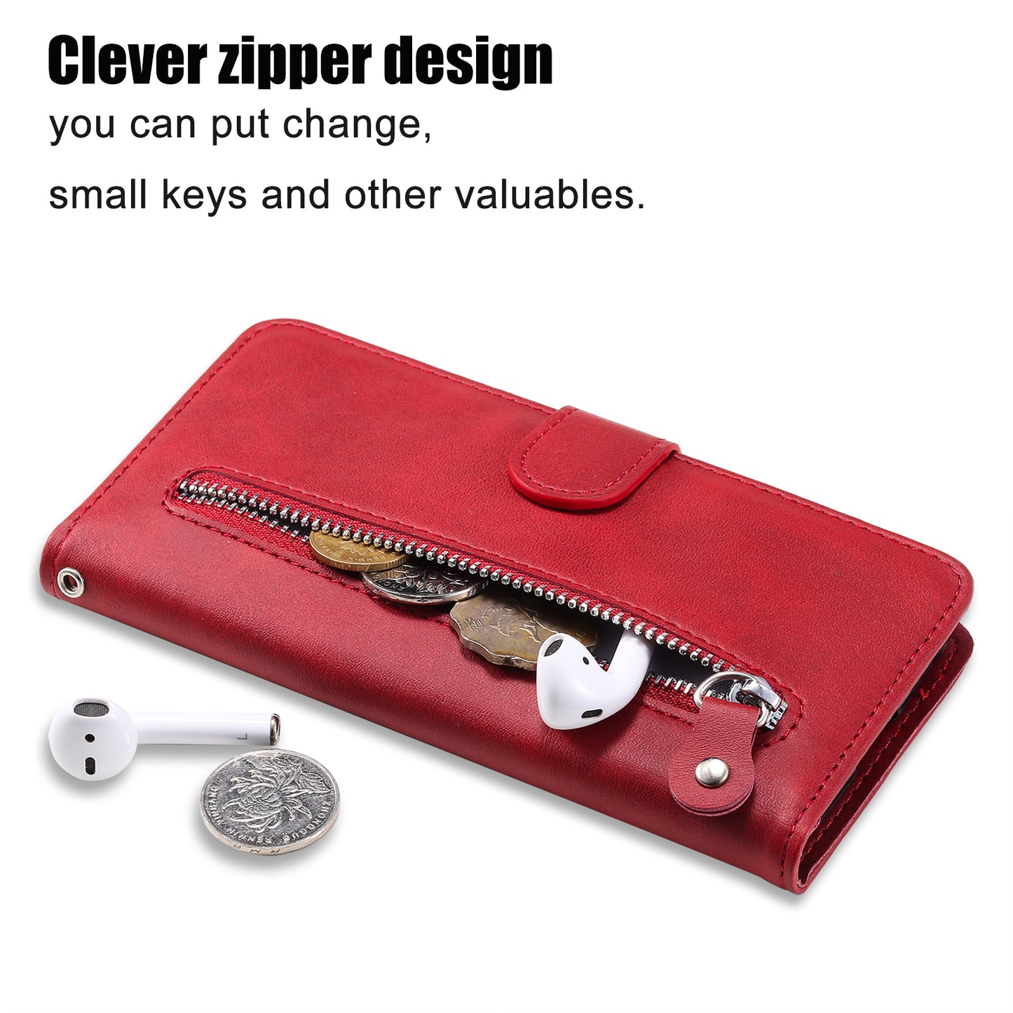 For Realme GT Neo 5 5G / GT3 5G PU Leather Phone Case Calf Texture Zipper Pocket Stand Shell Wallet Phone Cover