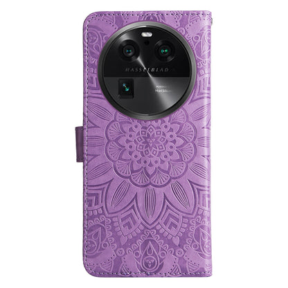 For Oppo Find X6 Pro PU Leather Wallet Protective Cover Sunflower Imprinted Phone Flip Stand Case