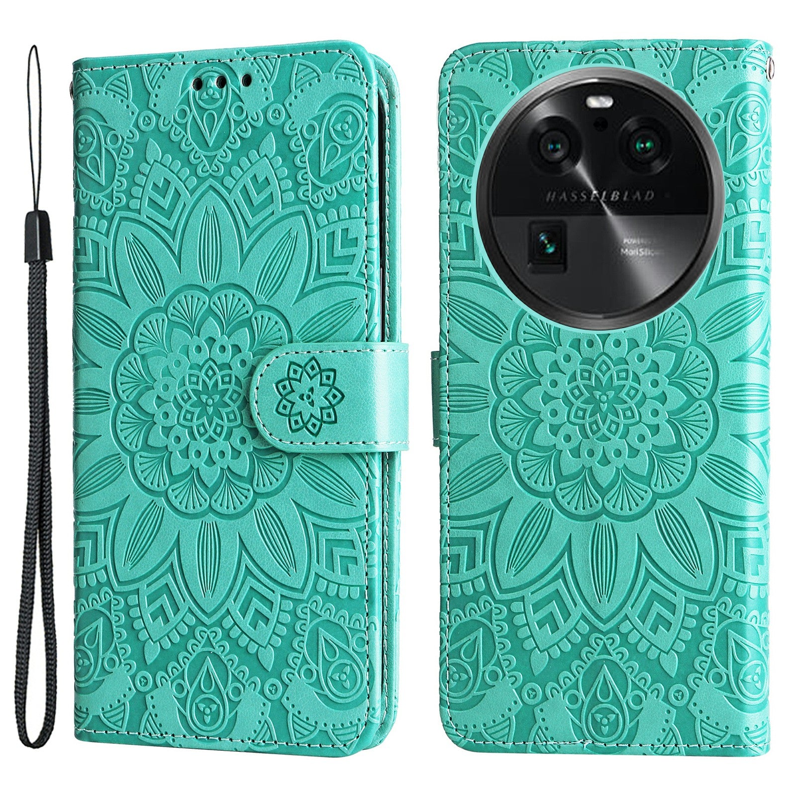 For Oppo Find X6 Pro PU Leather Wallet Protective Cover Sunflower Imprinted Phone Flip Stand Case