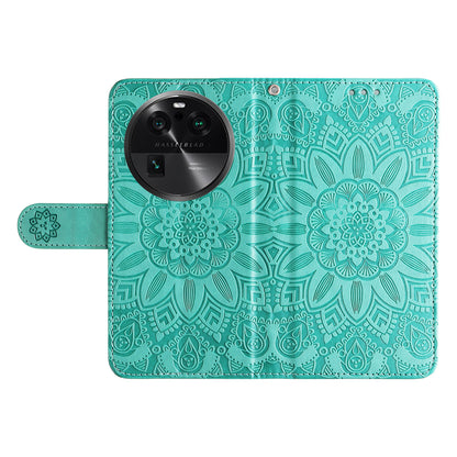 For Oppo Find X6 Pro PU Leather Wallet Protective Cover Sunflower Imprinted Phone Flip Stand Case