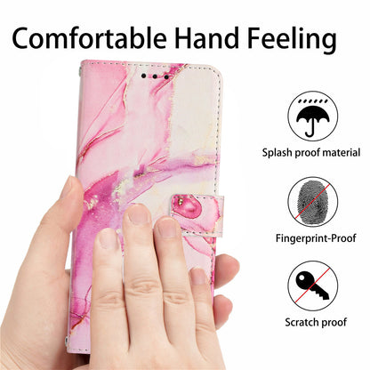 For Xiaomi 13 Ultra Mobile Phone Case Marble Pattern Wallet Stand PU Leather Cover with Wrist Strap