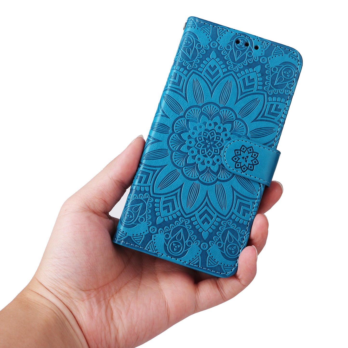 For Oppo Find X6 Full Protection Phone Cover PU Leather Wallet Sunflower Imprinted Stand Case