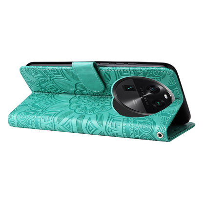 For Oppo Find X6 Full Protection Phone Cover PU Leather Wallet Sunflower Imprinted Stand Case