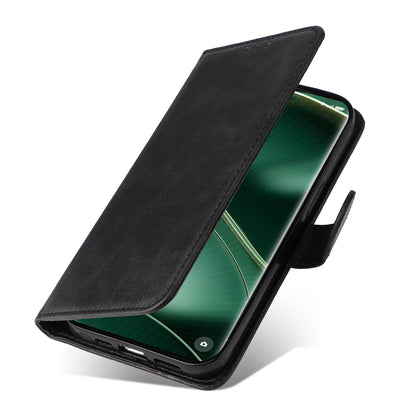 Leather Case for Oppo Find X6 Calf Texture Wallet Stand Shockproof Cell Phone Cover with Strap