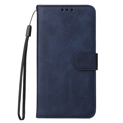 Leather Case for Oppo Find X6 Calf Texture Wallet Stand Shockproof Cell Phone Cover with Strap