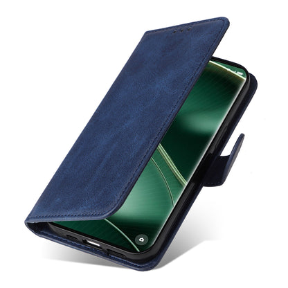 Leather Case for Oppo Find X6 Calf Texture Wallet Stand Shockproof Cell Phone Cover with Strap
