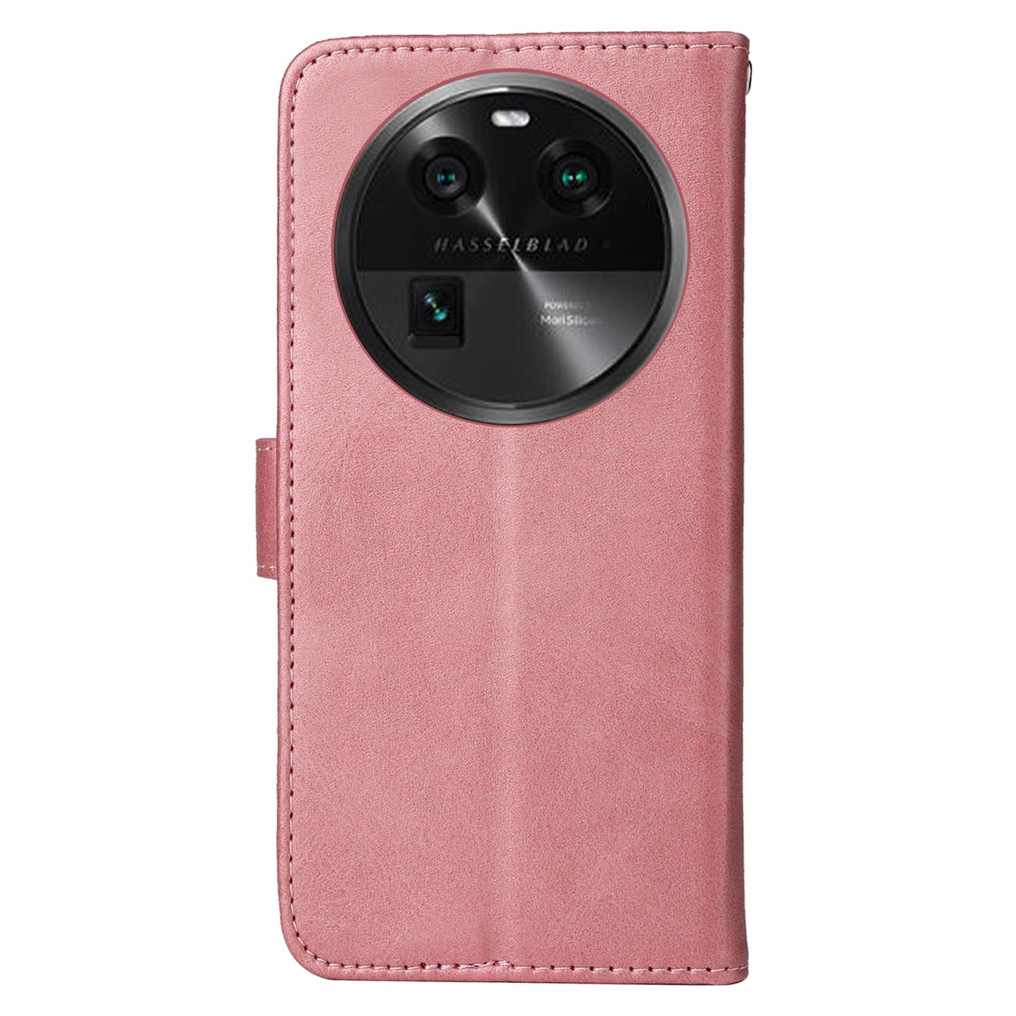 Leather Case for Oppo Find X6 Calf Texture Wallet Stand Shockproof Cell Phone Cover with Strap