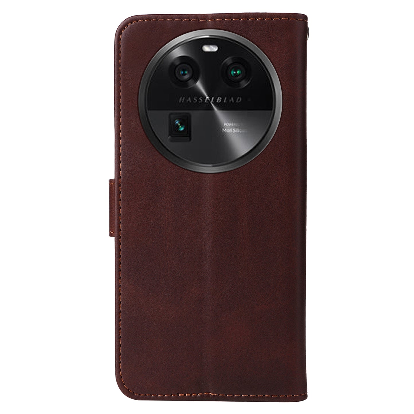 Leather Case for Oppo Find X6 Calf Texture Wallet Stand Shockproof Cell Phone Cover with Strap