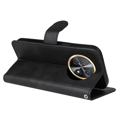 For Huawei Enjoy 60X Calf Texture Leather Case Wallet Stand Cell Phone Cover with Strap