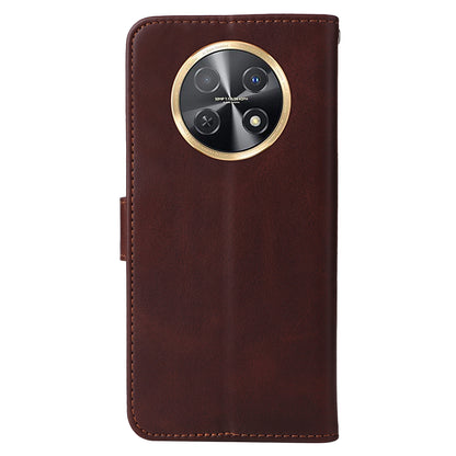 For Huawei Enjoy 60X Calf Texture Leather Case Wallet Stand Cell Phone Cover with Strap