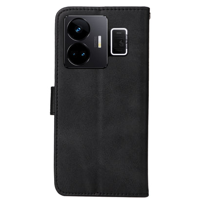 Cell Phone Cover for Realme GT Neo 5 5G / GT3 5G Calf Texture Leather Wallet Stand Case with Strap